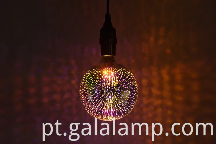 Lâmpadas lideradas por vidro 3D coloridas para exibição festiva de fogos de artifício